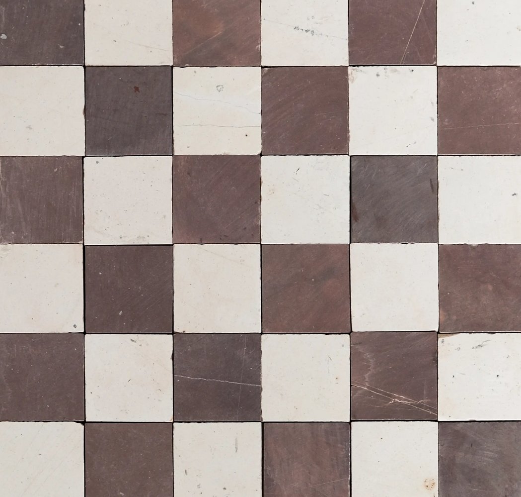 2x2 Checkerboard Limestone Mosaic Tile - Product image
