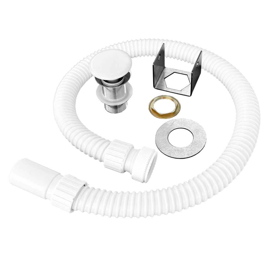 Balloon Floor Drain Hose with Ceramic Waste for Pedestal Washbasin BA01/CN301-BA03/CN401 - Product image