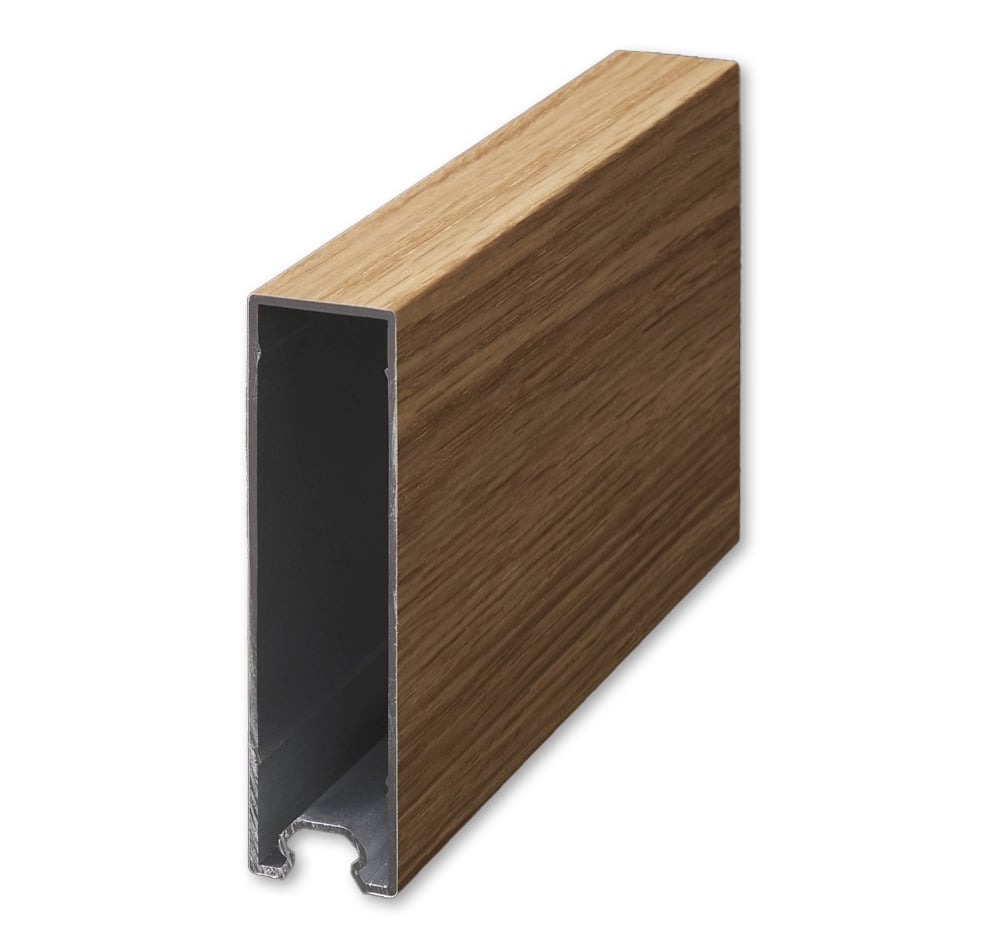 25 mm x 100 mm - Block - American Oak Wood Coating - Click-on Battens Aluminium - Product image